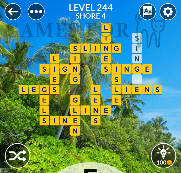 Wordscapes Level 244 Answers All Modes Games For Cats