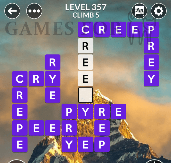 Wordscapes Level 357 Answers ( All modes ) - Games For Cats.